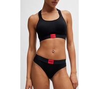 Slip HUGO UNDERWEAR "BRIEF RED LABEL", Damen, Gr. M (38), schwarz (schwarz001), Jersey, Obermaterial: 93% Baumwolle, 7% Elasthan, unifarben, körpernah, Unterhosen Slip, mit elastischem Logobund (68414