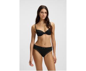Slip HUGO UNDERWEAR, Damen, Gr. L, schwarz, Microfaser, Obermaterial: 79% Polyamid, 21% Elasthan, unifarben, körpernah, Unterhosen Slip, mit Spitzenbesatz, mittlere Bundhöhe, Microfaserqualität (73894
