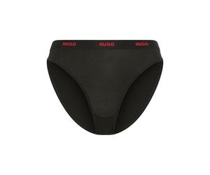 Slip HUGO UNDERWEAR, Damen, Gr. S, schwarz (schwarz 001), Jersey, Obermaterial: 93% Baumwolle, 7% Elasthan, körpernah, Unterhosen Slip, Logobund (50685231-S) schwarz 001