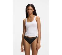 Slip HUGO UNDERWEAR, Damen, Gr. XL, 3 Stk., schwarz, Jersey, Obermaterial: 95% Baumwolle, 5% Elasthan, körpernah, Unterhosen Slip, mit Spitzenbesatz (61505106-XL) schwarz