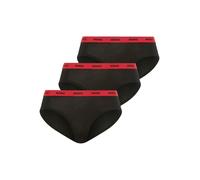 HUGO Damen Slips, 3er Pack - Brief Stripe, Unterwäsche, Baumwolle, Logo, einfarbig Schwarz/Rot L