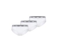 Slip HUGO UNDERWEAR "TRIPLET BRIEF STRIPE", Damen, Gr. S, weiß (weiß 100), Jersey, Obermaterial: 95% Baumwolle, 5% Elasthan, Unterhosen Slip, elastischer Bund mit Logo (64744965-S)