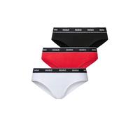 Slip HUGO UNDERWEAR "TRIPLET BRIEF STRIPE" Gr. XL, bunt (open miscellaneous 968), Damen, Jersey, Obermaterial: 95% Baumwolle, 5% Elasthan, unifarben, Unterhosen, mit kontrastfarbenem Logobund (8605716