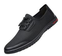 Slip in Schuhe Herren Sommer Atmungsaktiv Mesh Slip on Sneaker Boss Orthopädische Schuhe Breite Füße Laufschuhe Leicht Freizeitschuhe Bequem Turnschuhe Lässig Mokassins (Black, 44)