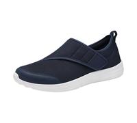Slip in Schuhe Herren Sommer Atmungsaktiv Mesh Slip on Sneaker mit Klettverschluss Boss Orthopädische Schuhe Breite Füße Laufschuhe Lässig Barfußschuhe Sport Freizeitschuhe (Blue, 47.00)