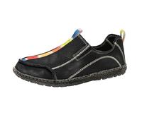 Slip in Schuhe Herren Sommer Segeltuch Atmungsaktiv Slip on Sneaker Boss Orthopädische Schuhe Breite Laufschuhe Sport Freizeitschuhe Leicht Wanderschuhe Bequem Barfußschuhe (Black, 41)