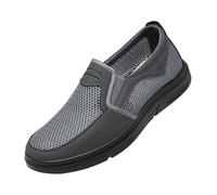 slip in schuhe Sneaker Herren Rutschfest Freizeitschuhe Wanderschuhe Sommerschuhe Herren Leichte Slip In Schlupfschuhe Laufschuhe Atmungsaktive Sportschuhe breite schuhe Grey 44 für Alltag Walking