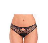 Slip JETTE, Damen, Gr. 36/38, bunt (schwarz, kupferfarben), Spitze, Obermaterial: 70% Polyamid, 18% Polyester, 12% Elasthan, Unterhosen Slip, aus Stickereispitze mit Glitzer-Effekte (65292047-36) schw