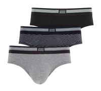 Slip JOCKEY "Cotton Stretch Brief", Herren, Gr. XXL, schwarz (schwarz stripe), Single Jersey, Obermaterial: 95% Baumwolle, 5% Elasthan, gestreift, geringelt, körpernah, Unterhosen, Mittlere Bundhöhe (