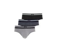 Slip JOCKEY "Slip Cotton Stretch Brief 3P 3er Pack", Herren, Gr. S, bunt (schwarz, grau), Obermaterial: 95% Baumwolle CO. 5% Elasthan EL., Unterhosen Slip (46418621-S) schwarz, grau