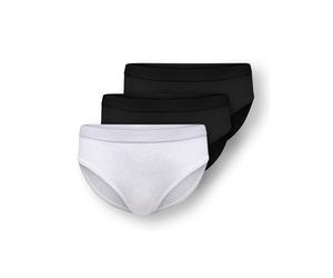 Slip KIDS ONLY "KOGLOLA 3-PACK LOGO BRIEFS ACC", Mädchen, Gr. 134/140, 3 Stk., super light grau melange pack:3, pack schwarz, Jersey, Obermaterial: 95% Baumwolle, 5% Elasthan, meliert, unifarben, norm
