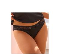 Slip LASCANA "Alana", Damen, Gr. 40/42, schwarz, Spitze, Obermaterial: 50% Polyamid, 40% Seide, 10% Elasthan, Unterhosen Slip, mit Seide und edler Spitze (63488219-40) schwarz