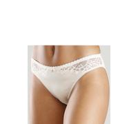 Slip LASCANA "Alana", Damen, Gr. 44/46, beige (champagner), Spitze, Obermaterial: 50% Polyamid, 40% Seide, 10% Elasthan, Unterhosen Slip, mit hohem Seidenanteil und edler Spitze (68852904-44) champagn