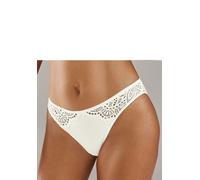 Slip LASCANA "Aurora", Damen, Gr. 36/38, beige (creme), Microtouch, Obermaterial: 82% Polyamid, 18% Elasthan, körpernah, Unterhosen, mit toller Spitze in blumiger Optik (40876018-36) creme