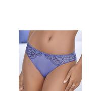 Slip LASCANA "Aurora", Damen, Gr. 40/42, kornblumenblau, Microtouch, Obermaterial: 82% Polyamid, 18% Elasthan, körpernah, Unterhosen Slip, mit toller Spitze in blumiger Optik (53914625-40) kornblumenb