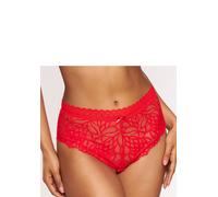 Slip LASCANA "Cara", Damen, Gr. 40/42, rot, Spitze, Obermaterial: 87% Polyamid, 13% Elasthan, körpernah, Unterhosen Slip, aus dezent transparenter Spitze, anteilig aus recyceltem Material (32460022-40