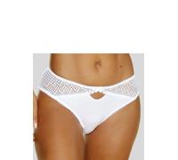 Slip LASCANA, Damen, Gr. 32/34, weiß, Jersey, Obermaterial: 76% Baumwolle, 18% Polyamid, 6% Elasthan, Unterhosen, aus Bio-Baumwolle (98560950-32) weiß