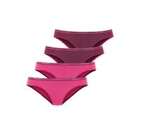 Slip LASCANA, Damen, Gr. 36/38, blau (aubergine, pink), Jersey, Obermaterial: 92% Baumwolle, 8% Elasthan (LYCRA), unifarben, Unterhosen Slip, aus elastischer Baumwoll-Qualität (33225517-36) aubergine,