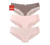 Slip LASCANA Gr. 40/42, rosa (rosé, gepunktet, gestreift, uni) Damen Unterhosen (459898-40) rosé, gepunktet, gestreift, uni