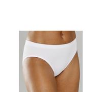 Slip LASCANA, Damen, Gr. 40/42, weiß, Jersey, Obermaterial: 58% Baumwolle, 39% Polyamid, 3% Elasthan, figurbetont, Unterhosen Slip, aus angenehm weicher Baumwolle (68839236-40) weiß