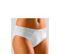 Slip LASCANA Gr. 56/58, weiß Damen Unterhosen Klassische Slips mit seitlichen Spitzeneinsätzen (511969-56)