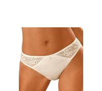 Slip LASCANA "Nina", Damen, Gr. 44/46, beige (creme), Obermaterial: 80% Polyamid, 20% Elasthan, Unterhosen Slip, mit Spitzeneinsätzen in Microtouchqualität (639138-44) creme