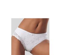 Slip LASCANA "Wanda", Damen, Gr. 36/38, weiß, Obermaterial: 68% Polyamid, 18% Baumwolle, 10% Polyester, 4% Elasthan, Unterhosen Slip, in abdeckender Schnittform und Stickerei Spitze (748192-36) weiß