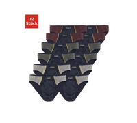 Slip LE JOGGER, Herren, Gr. 5, 12 Stk., blau (marine), Jersey, Obermaterial: 100% Baumwolle, unifarben, körpernah, Unterhosen Slip, mit Farbhighlights (878054-5) marine