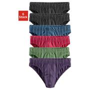 Slip LE JOGGER, Herren, Gr. 3 (XS), 6 Stk., bunt, Jersey, Obermaterial: 90% Baumwolle, 5% Elasthan, 5% Polyester, gestreift, körpernah, Unterhosen Slip, mit garngefärbten Streifen, Topseller (389601-3