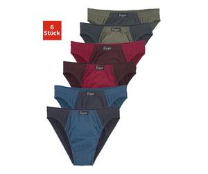 Slip LE JOGGER, Herren, Gr. 4, 6 Stk., bunt, Jersey, Obermaterial: 100% Baumwolle, unifarben, körpernah, Unterhosen Slip, schöner Basic in schönen Farbkombinationen (711555-4) bunt