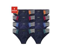 Slip LE JOGGER, Herren, Gr. 4, 8 Stk., blau (marine), Jersey, Obermaterial: 95% Baumwolle, 5% Elasthan, unifarben, körpernah, Unterhosen Slip, optimale Passform durch Baumwoll-Stretch (254414-4) marin