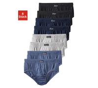 Slip LE JOGGER, Herren, Gr. 4, 8 Stk., blau (schwarz, marine, grau, meliert, blau, meliert), Jersey, Obermaterial: 100% Baumwolle, unifarben, körpernah, Unterhosen Slip, aus angenehm weicher Baumwoll-