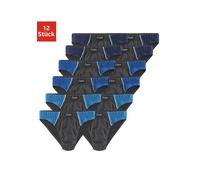 Slip LE JOGGER Gr. 8, 12 St., blau (anthrazit, blau) Herren Unterhosen Slips mit Farbhighlights (140696-8)