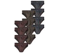 Slip LE JOGGER Gr. 8, 12 St., bunt (schwarz, gelb, gestreift, schwarz, rot, blau, gestreift) Herren Unterhosen Slips sportive im Sparpack (511149-8)