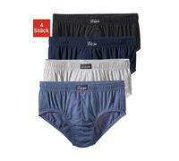 Slip LE JOGGER, Herren, Gr. 9, 4 Stk., blau (schwarz, marine, grau, meliert, blau, meliert), Jersey, Obermaterial: 100% Baumwolle, unifarben, körpernah, Unterhosen Slip, aus angenehm weicher Baumwoll-