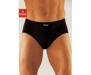 Slip LE JOGGER, Herren, Gr. 9, 8 Stk., schwarz, Jersey, Obermaterial: 100% Baumwolle, unifarben, körpernah, Unterhosen Slip, aus angenehm weicher Baumwoll-Qualität (210894-9) schwarz