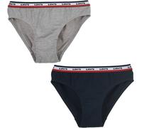 Slip LEVI'S KIDS, Mädchen, Gr. M (140/152), 2 Stk., blau (marine, grau, meliert), Graumeliert (Obermaterial): 57% Baumwolle, 38% Polyester, 5% Elasthan. Obermaterial: 95% Baumwolle, 5% Elasthan, melie