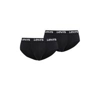 Slip LEVI'S "Slip Repeat Logo Brief 2P 2er Pack", Herren, Gr. XL, schwarz, Obermaterial: 95% Baumwolle CO. 5% Elasthan EL., Unterhosen Slip (43984026-XL) schwarz