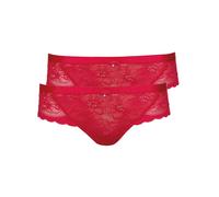 Slip LISCA "2er Pack Damen Slip Evelyn", Damen, Gr. 38, rot, Spitze, Obermaterial: 82% Polyamid PA. 18% Elasthan EL., Unterhosen Slip (84368148-38) rot