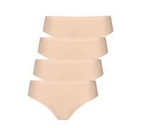 Slip LISCA "4er Pack Damen Slip Kaia", Damen, Gr. S, beige (nude), Obermaterial: 90% Baumwolle CO. 10% Elasthan EL., Unterhosen Slip (21464063-S) nude