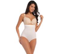 Slip MAGIC BODYFASHION "Maxi Hi-Brief", Damen, Gr. S, weiß (barista), Obermaterial: 54% Polyamid, 46% Elasthan, unifarben, eng, Unterhosen Slip, Maximale Größe von S bis 4XL (67265501-S) barista