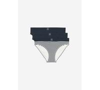 Slip MARC O'POLO "Essentials", Damen, Gr. XS (34), blau (schwarz navy, schwarz navy stripe, schwarz nav), Obermaterial: 95% Baumwolle, 5% Elasthan, gestreift, unifarben, figurbetont, Unterhosen Slip,