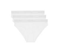 Marc O Polo Damen Slips, 3er Pack - Brief, Logobund, Organic Cotton Stretch Weiß M