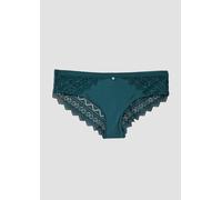 Slip S.OLIVER "Romane", Damen, Gr. 36/38, grün (piniengrün), Spitze, Microtouch, Obermaterial: 86% Polyamid, 14% Elasthan, Unterhosen, mit graphischer Spitze in transparenter Optik (31953066-36) pinie