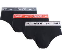 Slip NIKE UNDERWEAR "BRIEF 3PK", Herren, Gr. S, 3 Stk., blck, whit, brt crmsn, cl gry, cnftt wb, Jersey, Obermaterial: 95% Baumwolle, 5% Elasthan, unifarben, körpernah, Unterhosen Slip, mit Logo-Elast