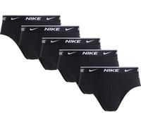 Slip NIKE UNDERWEAR "BRIEF 5PK", Herren, Gr. XL, 5 Stk., schwarz, schwarz, schwarz, schwarz, schwarz, Jersey, Obermaterial: 95% Baumwolle, 5% Elasthan, körpernah, Unterhosen Slip, mit Logo-Elastikbund