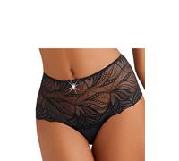 Slip NUANCE BY LASCANA "Taillenslip, High-Waist-Slip, als Dessous-Set kombinierbar", Damen, Gr. 36/38, schwarz, Spitze, Obermaterial: 90% Polyamid, 10% Elasthan, körpernah, Unterhosen Slip, aus schöne