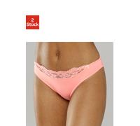 Slip NUANCE, Damen, Gr. 32/34, 2 Stk., rosa (2xpfirsich), Microfaser, Obermaterial: 85% Polyamid, 15% Elasthan, körpernah, Unterhosen Slip, mit Spitzeneinsatz vorne (418828-32) 2xpfirsich