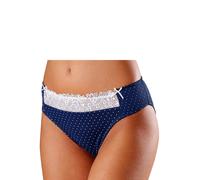 Slip NUANCE, Damen, Gr. 40/42, blau (marine, weiß), Spitze, Obermaterial: 80% Polyamid, 10% Elasthan, 10% Viskose, figurbetont, Unterhosen Slip, in bequemer Basic-Schnittform (468027-40) marine, weiß