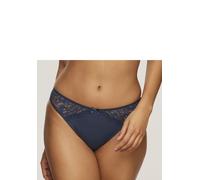Slip NUANCE, Damen, Gr. 44/46, blau (marine), Microtouch, Obermaterial: 85% Polyamid, 15% Elasthan, Unterhosen Slip, aus weichem Microtouch-Material mit Spitzeneinsätzen, Basic (40636323-44) marine